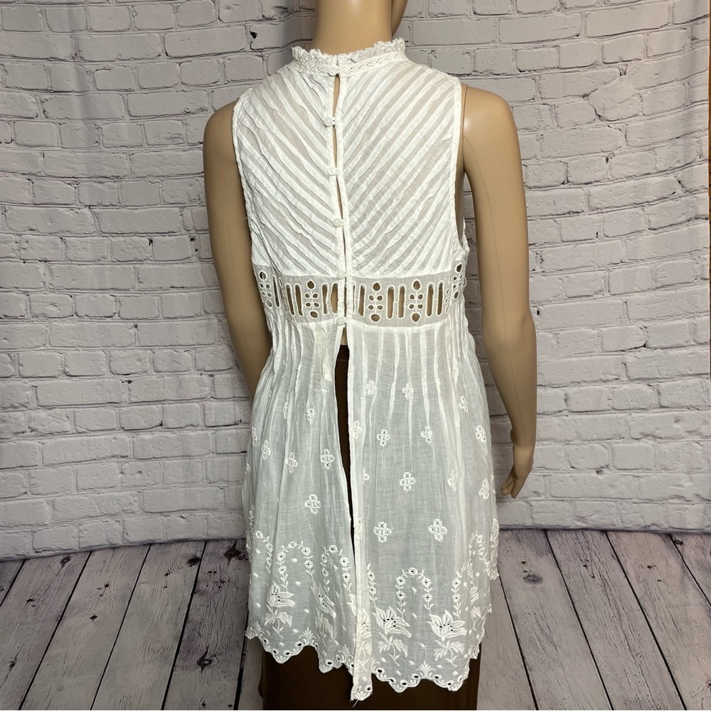 New Free People White Eloise Embroidered Tunic Size XS - Picture 5 of 16